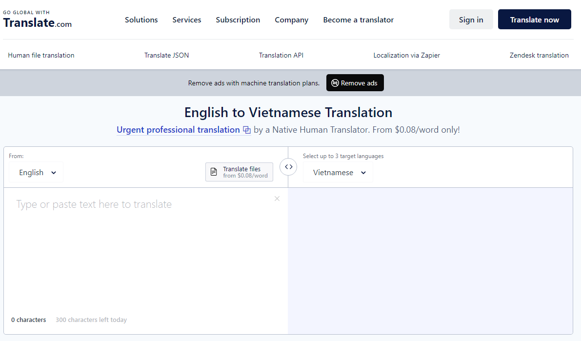 Hình: Giao diện website English to Vietnamse - Translate đơn giản dễ sử dụng Hình: Giao diện website English to Vietnamse - Translate đơn giản dễ sử dụng
