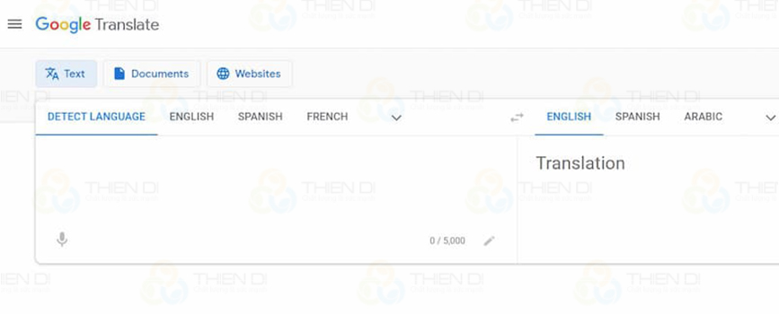 Hình: Giao diện website Google Translate Hình: Giao diện website Google Translate
